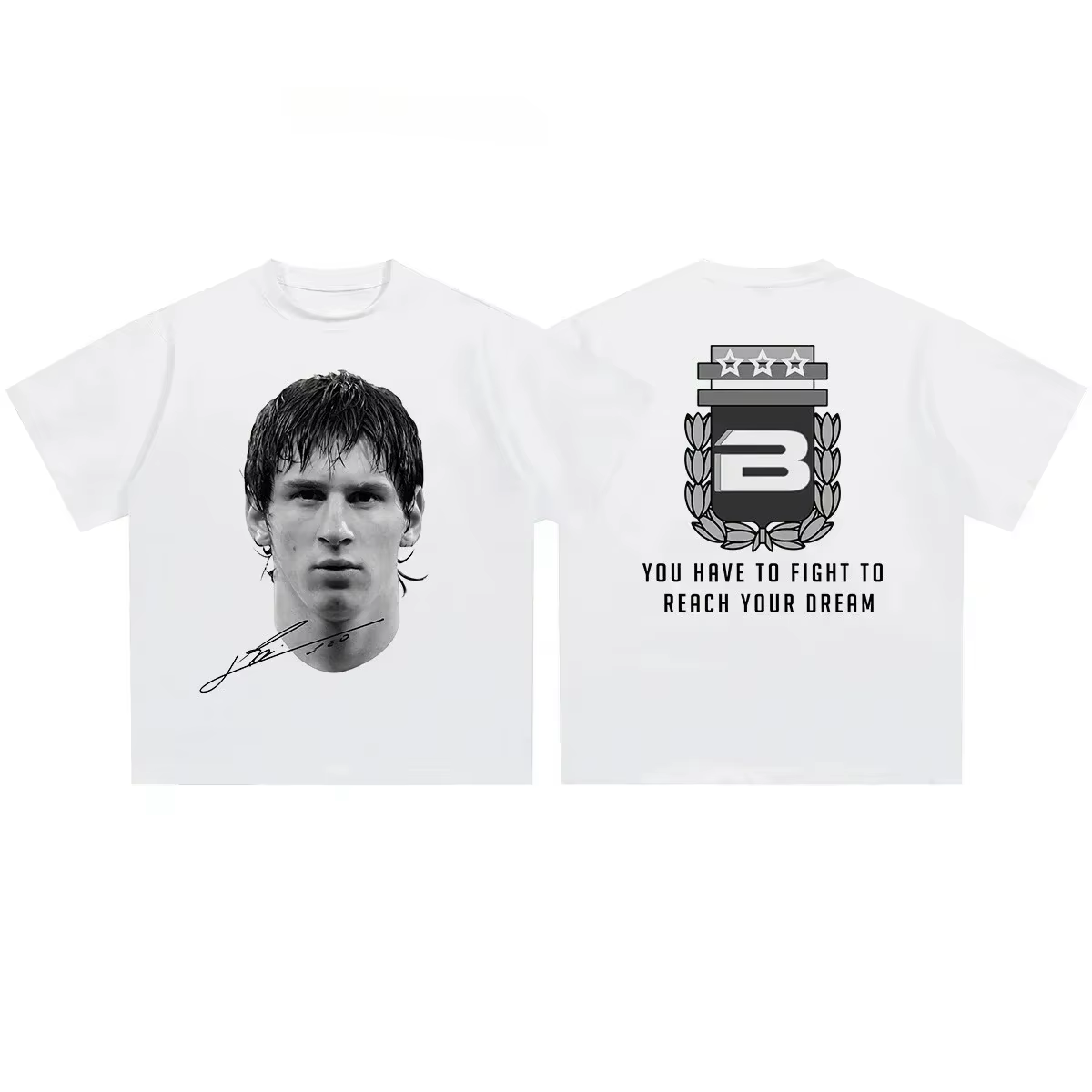 T-shirt imprimé avec les portraits des superstars du football Cristiano Ronaldo