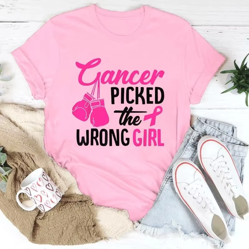 T-shirt imprimé « Cancer du sein