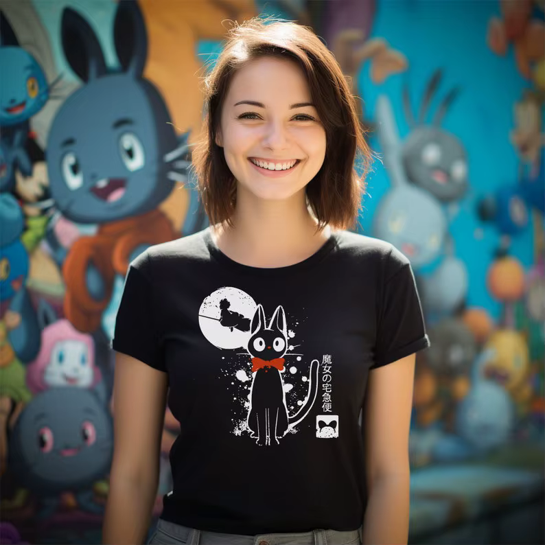 T-shirt Kiki Cat encré