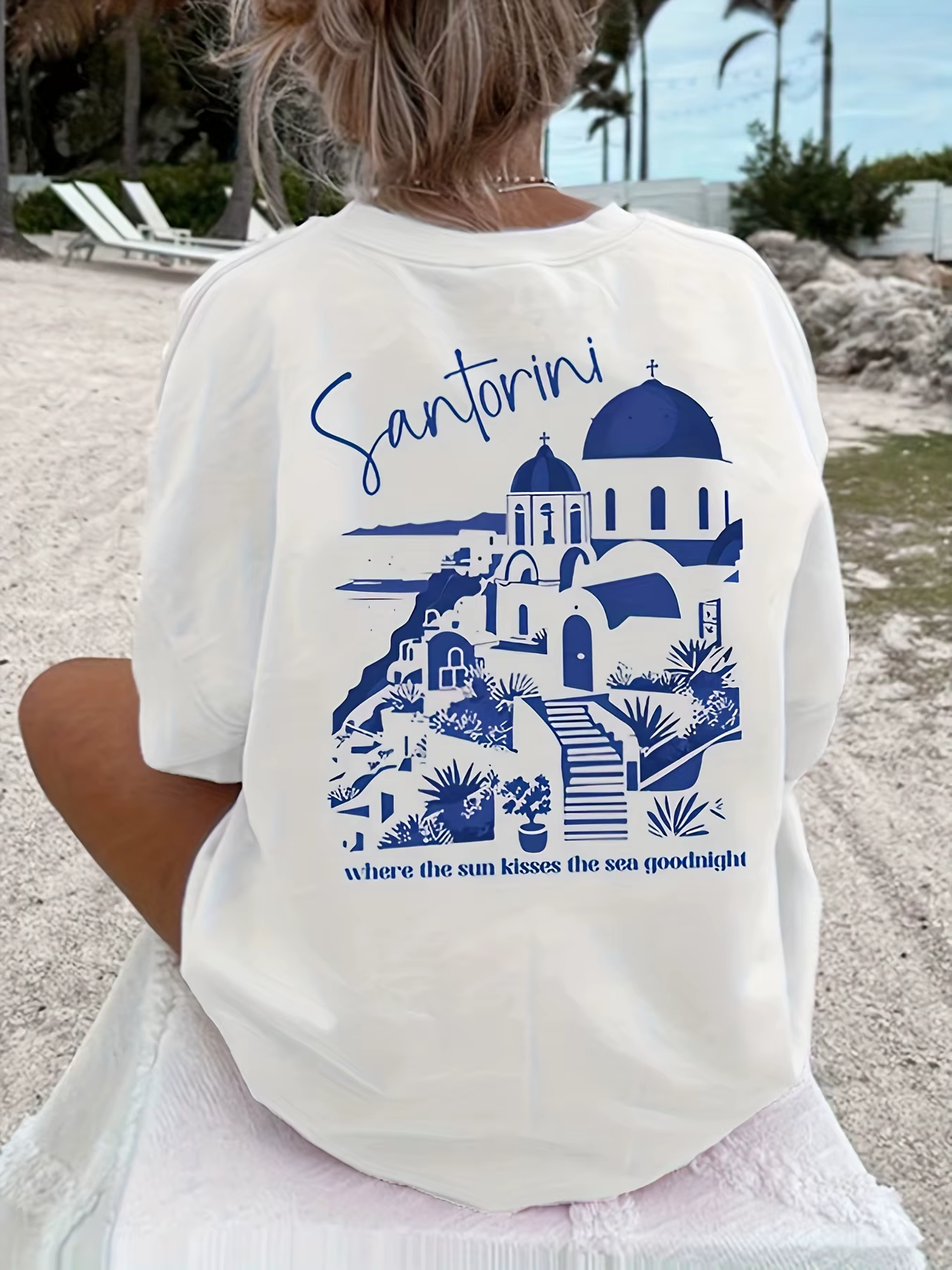 T-Shirt Santorini Grèce pour femmes et hommes