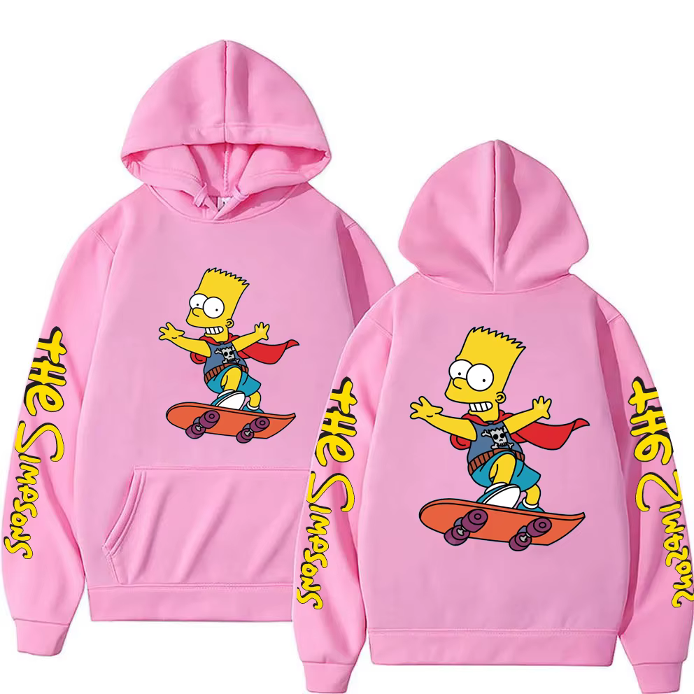 Sweat à capuche unisexe Bart Simpson Anime pour le printemps et l'automne