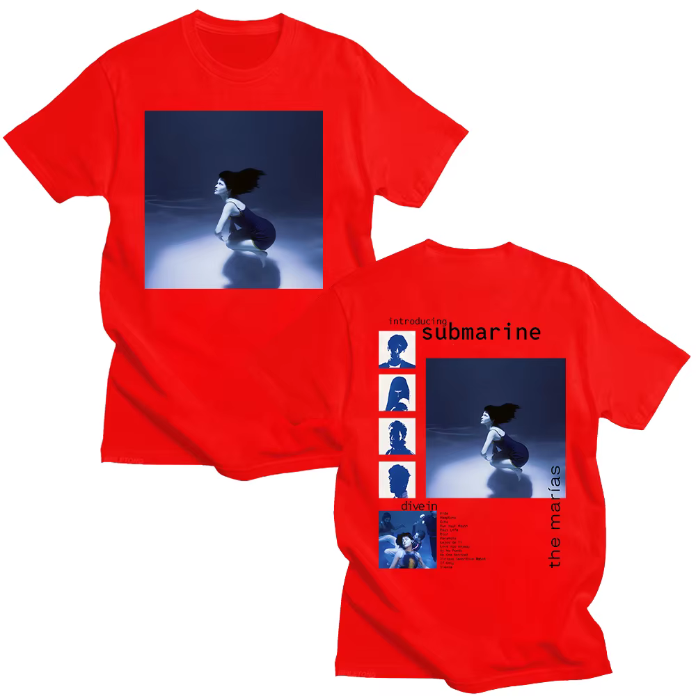 The Marias Submarine Album populaire T-shirts pour femmes/hommes tendances esthétique t-shirt été haut en coton ample