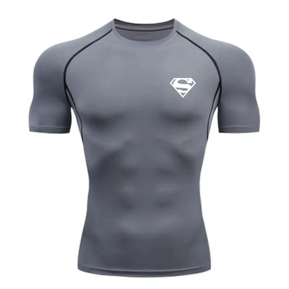 T-shirt de compression homme 2026 à manches courtes – Maillot de sport fitness