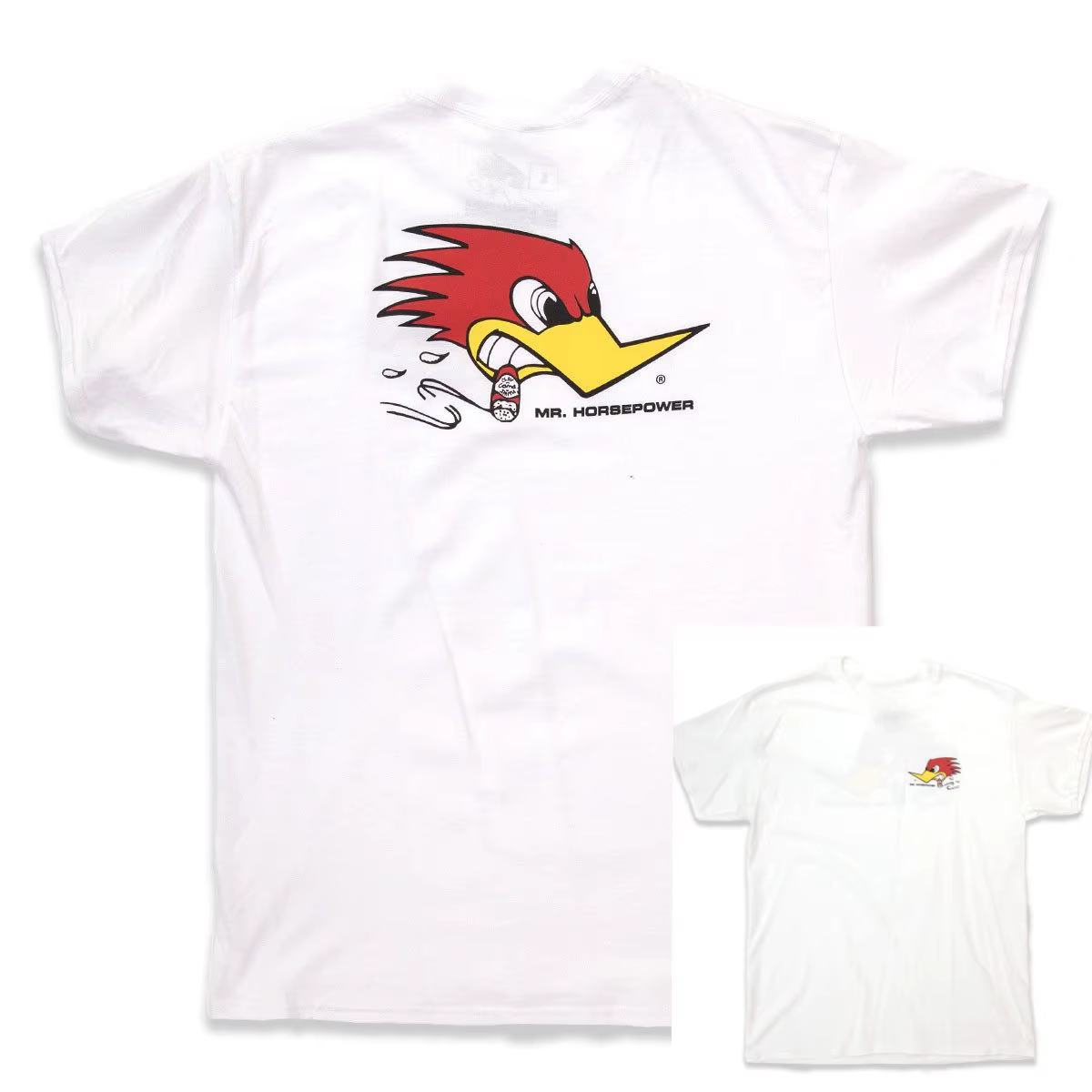 T-shirt en coton avec motif de voiture de course classique Gray Woodpecker