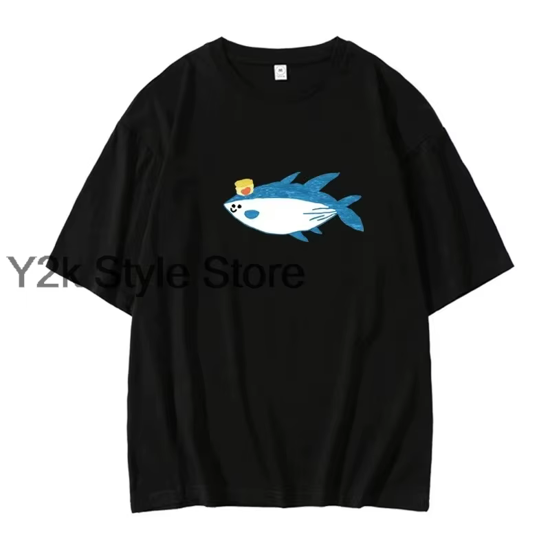 Drôle Jin Super thon poisson mignon t-shirts mode hommes et femmes vêtements Harajuku unisexe couverture en coton Y2K graphique t-shirts cadeau de jour