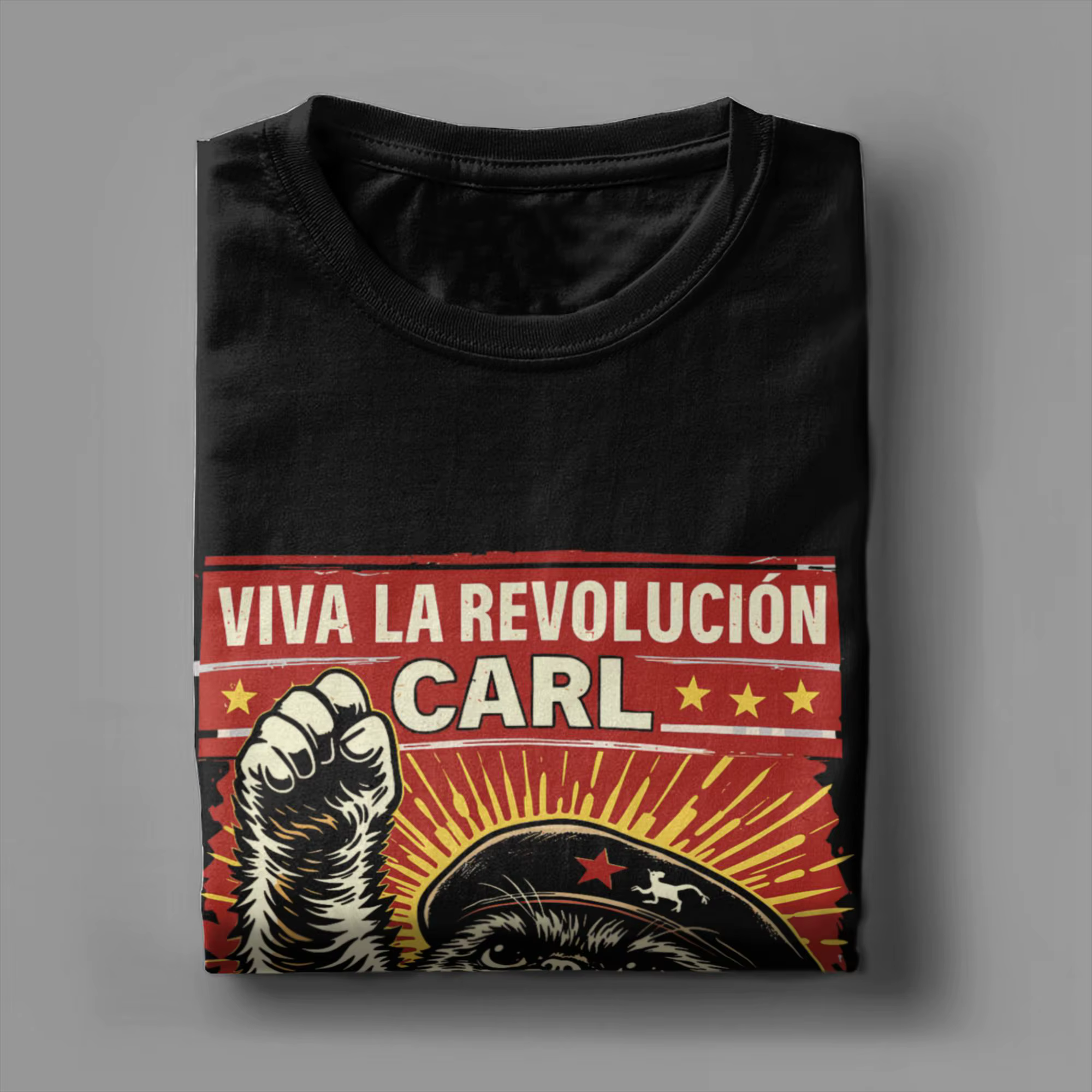 T-shirt Harajuku d'été Viva La Revolucion Cat Raised Fist