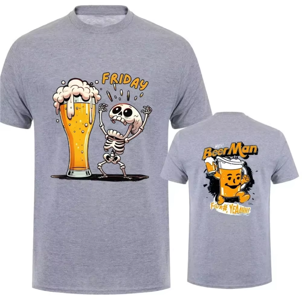 T-shirt imprimé pour homme 100% coton à manches courtes