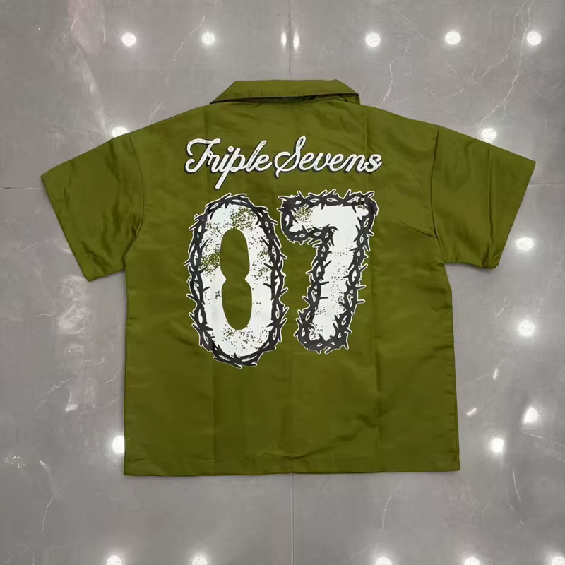 T-shirt Vert Triple Sevens avec empiècement noir