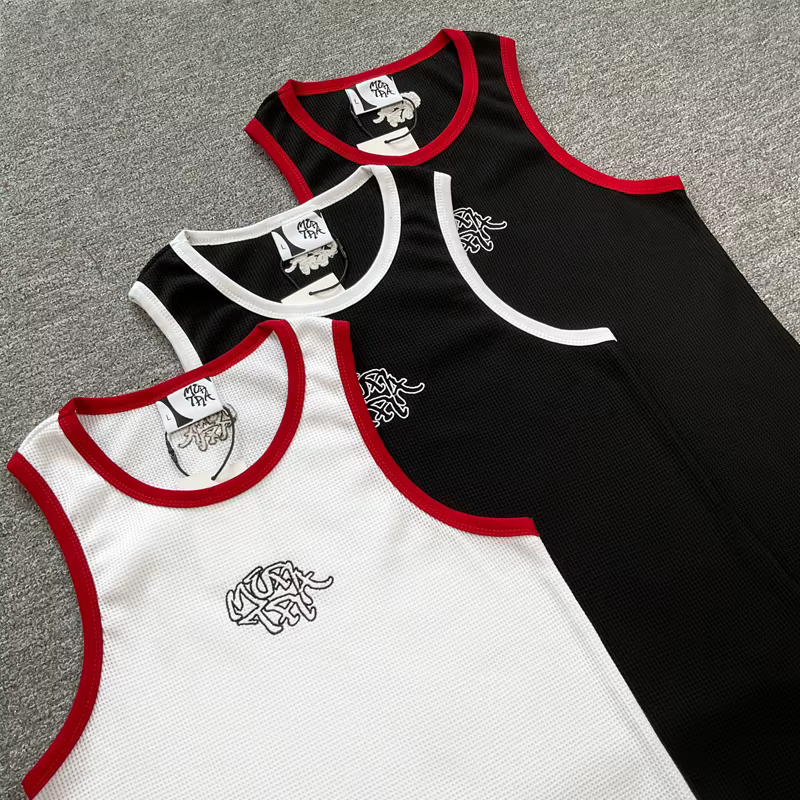 Débardeurs Tendance Été Mertre Streetwear – Gilet Décontracté de Haute Qualité avec Broderie Logo et Motif à la Mode