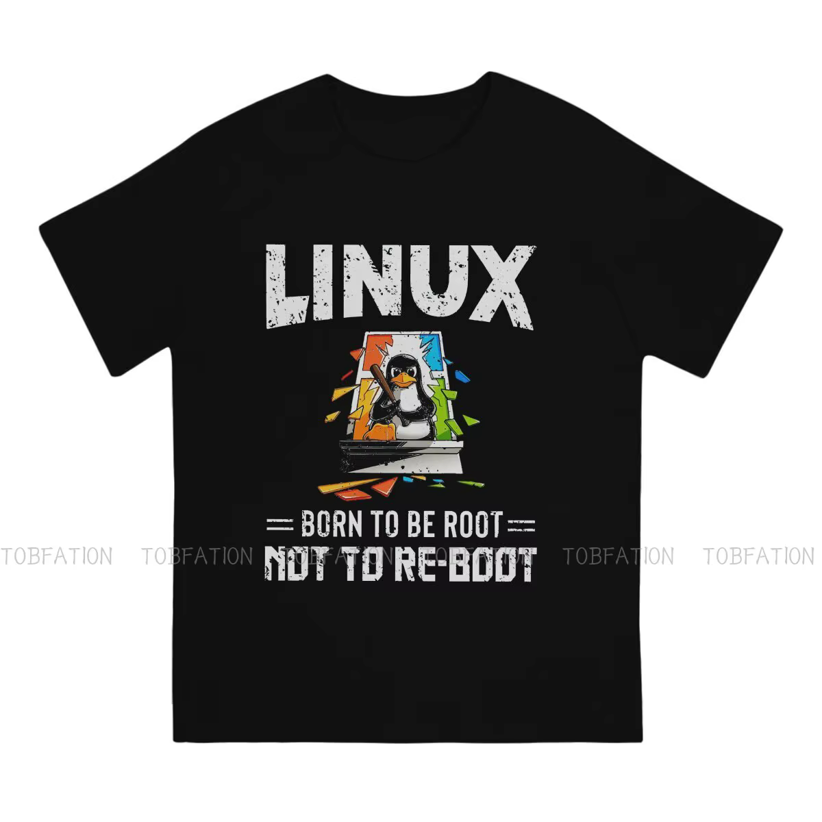 Linux Born to Be Root Not To Reboot Unique T-Shirt