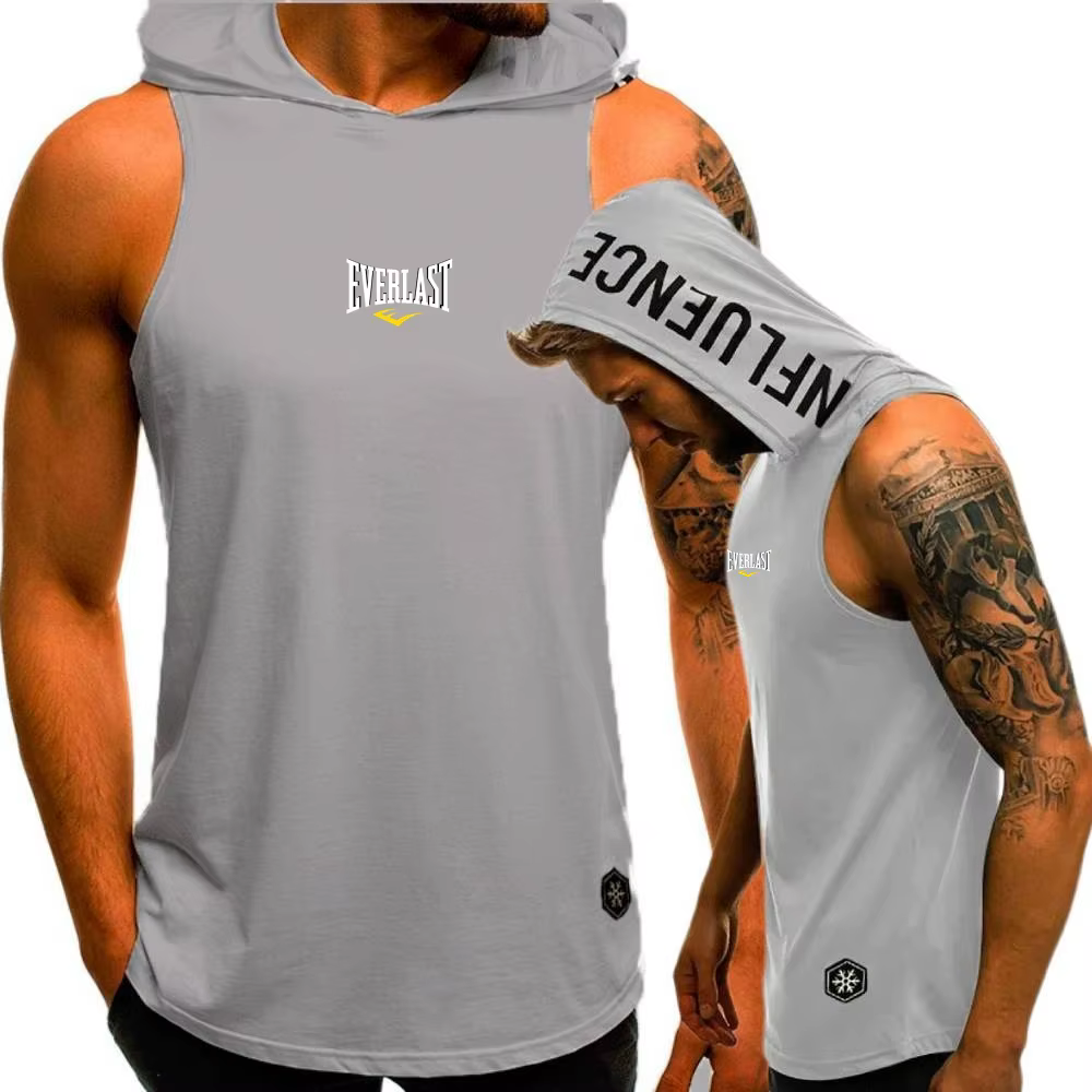 Everlast Gilet décontracté hommes à capuche maillot de corps t-shirt musculation coupe musculaire débardeur gymnase