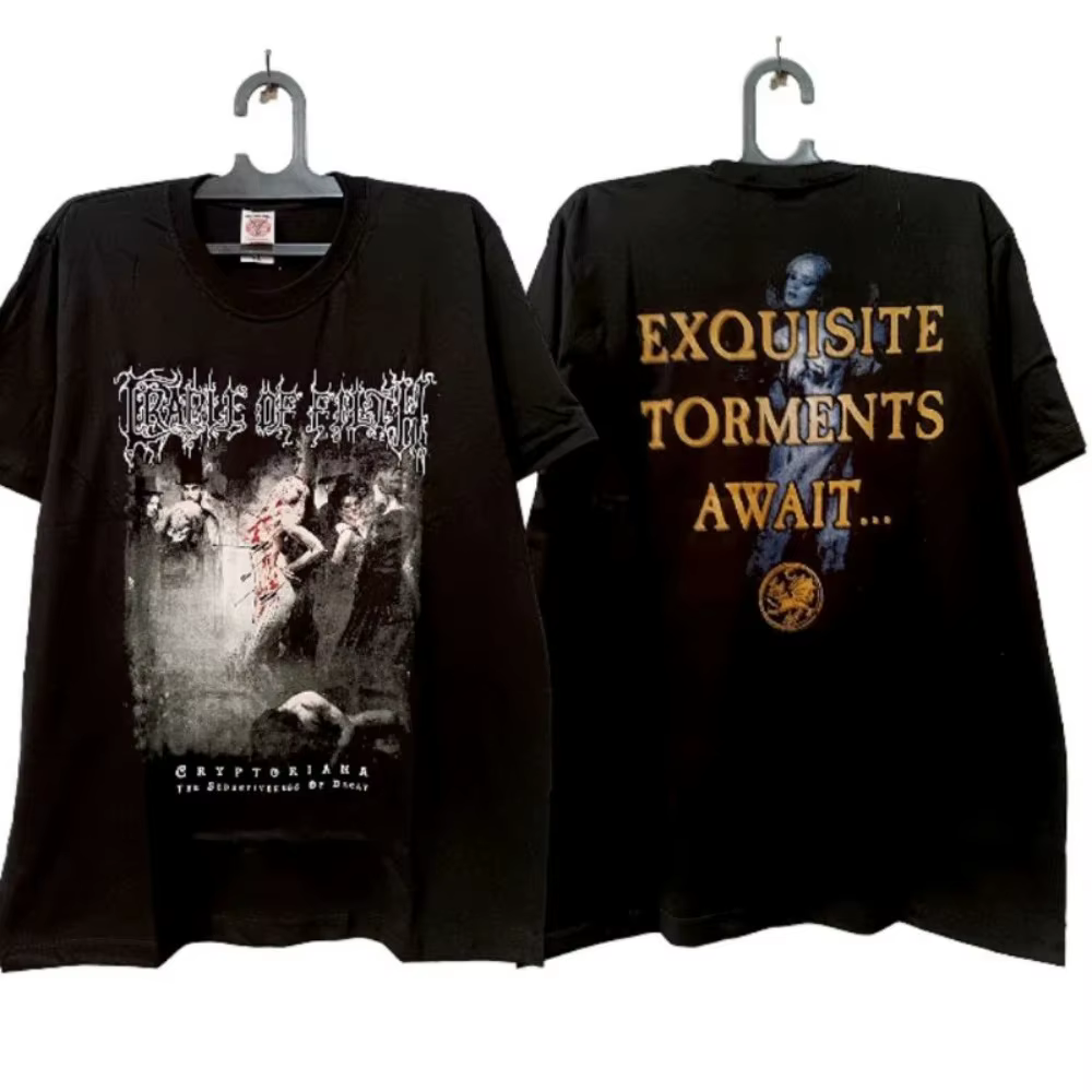 T-shirt CRADLE OF FILTH Hip-hop Streetwear surdimensionné Y2k