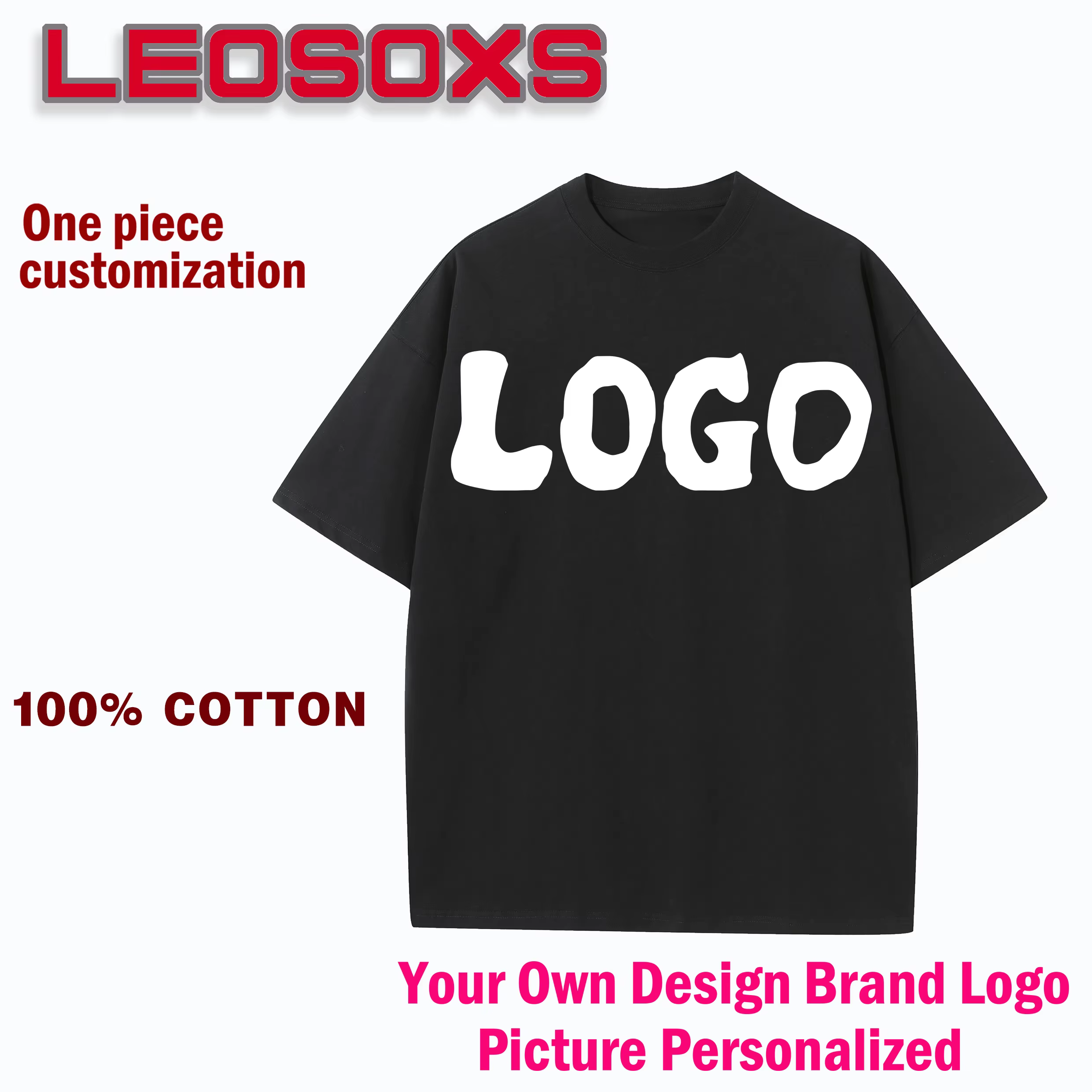 T-shirt unisexe à col rond personnalisable avec logo