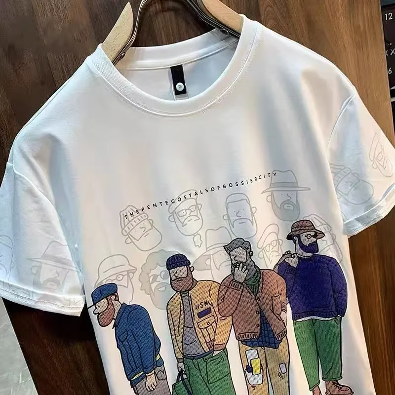 T-shirt vert Kpop pour hommes