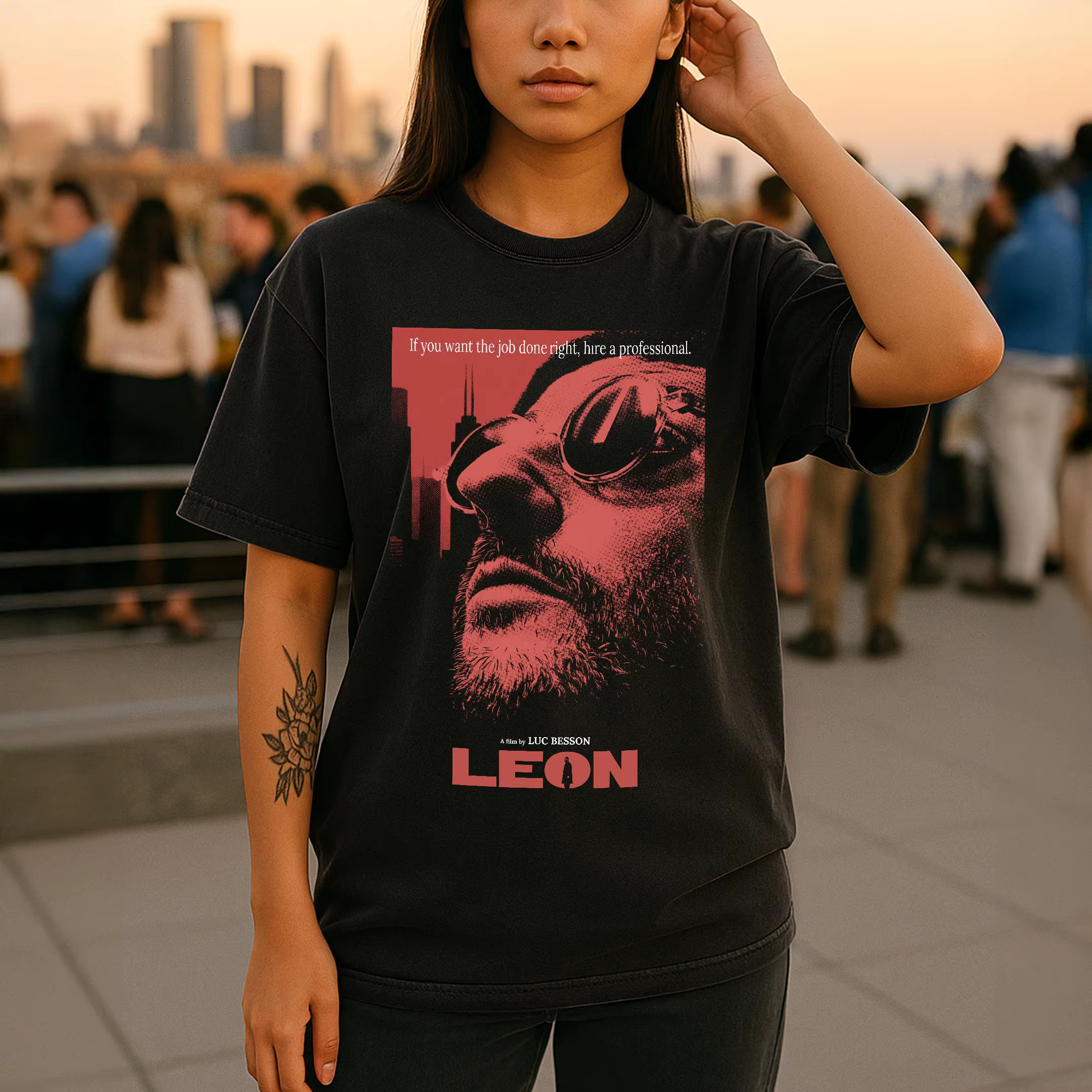 Leon le film professionnel imprimé T-shirt femmes et hommes Fans haut rigide printemps/été ample à manches courtes