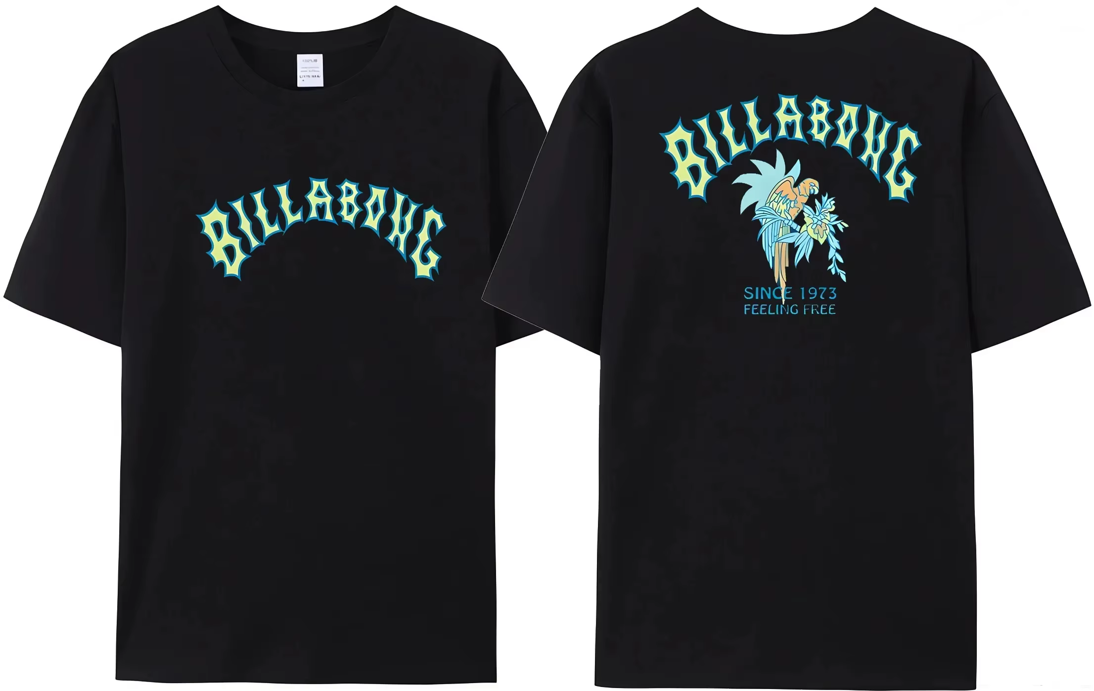 Wave nouveaux hommes femme été Billa-bong T-shirt Double face impression qualité haut décontracté t-shirts tendance