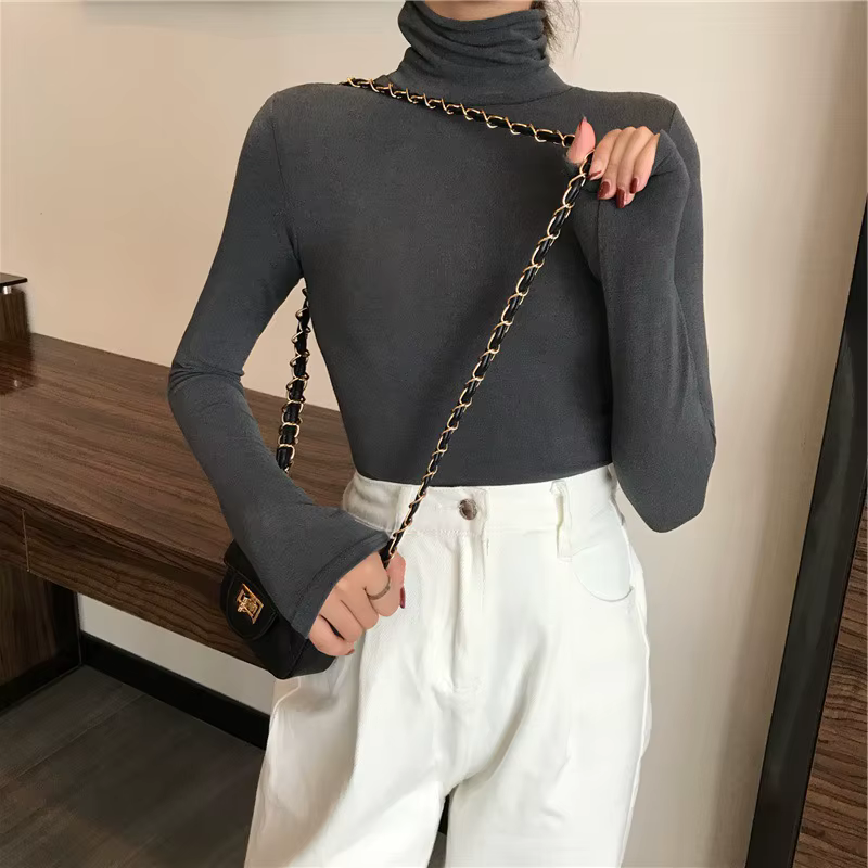 T-shirt à manches longues pour femmes, noir et blanc