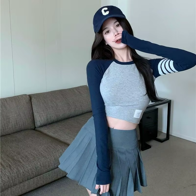 Skinny Crop Tshirts 2025 Femmes Hauts Rayé