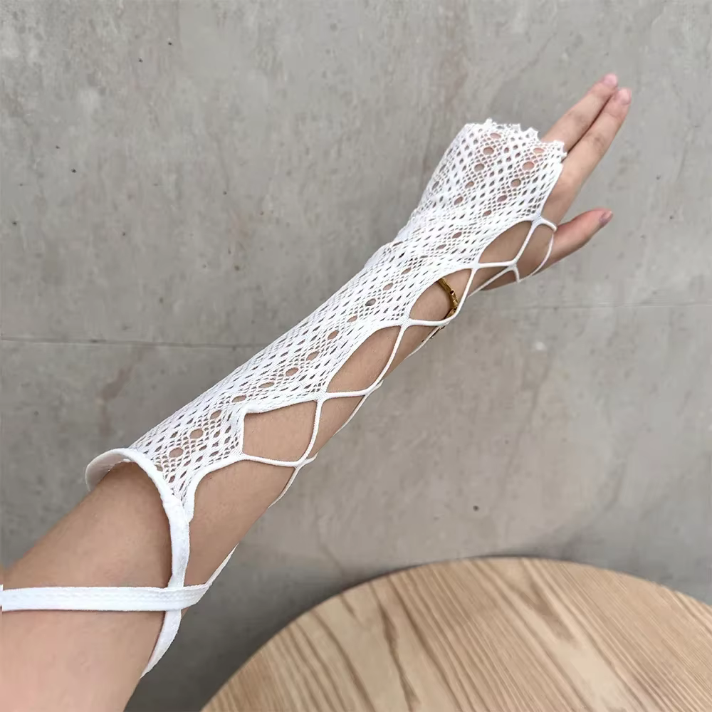 Gants en dentelle sans doigts pour femmes