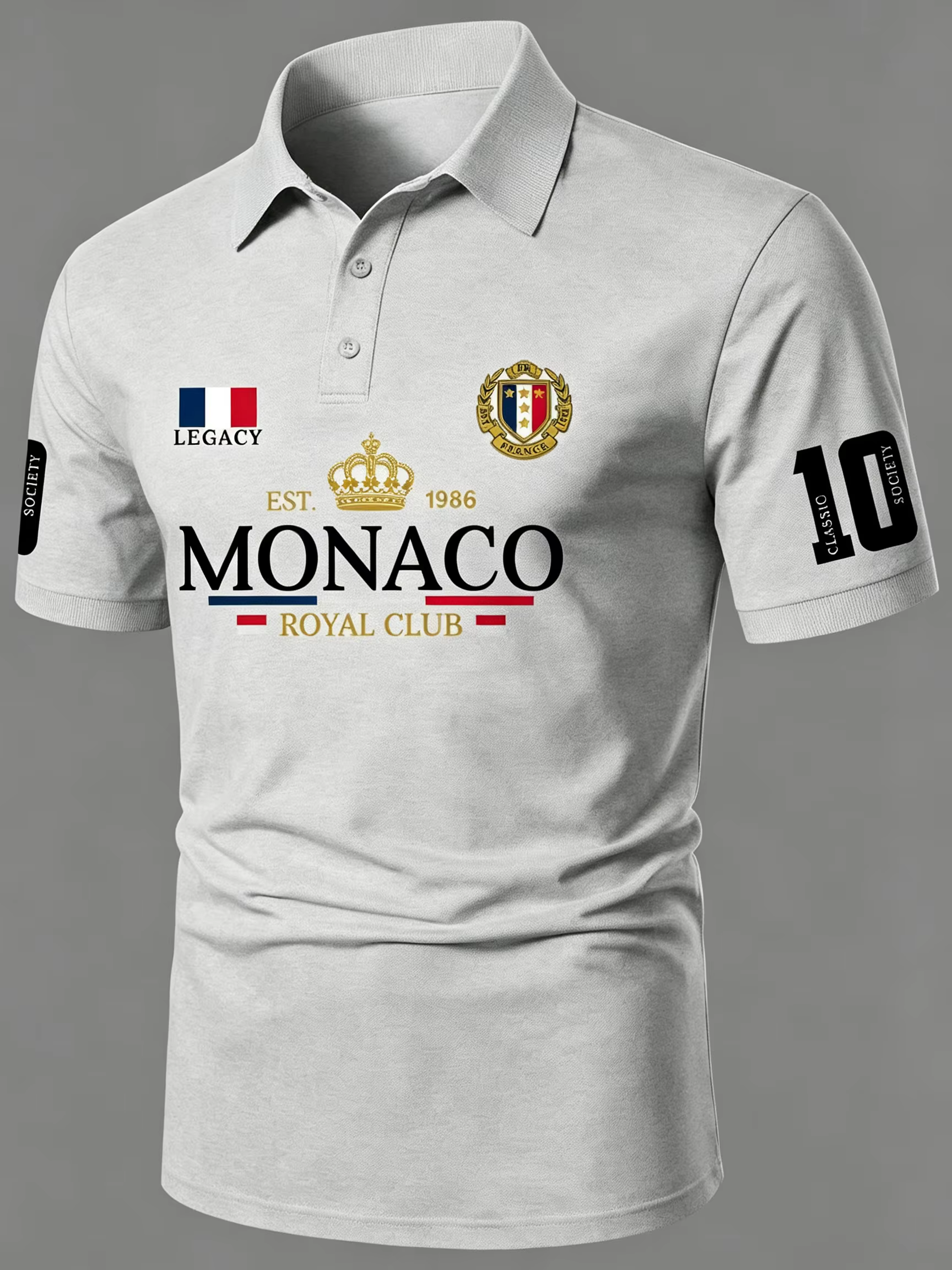 Polo pour homme USANew York Royal Print à manches courtes