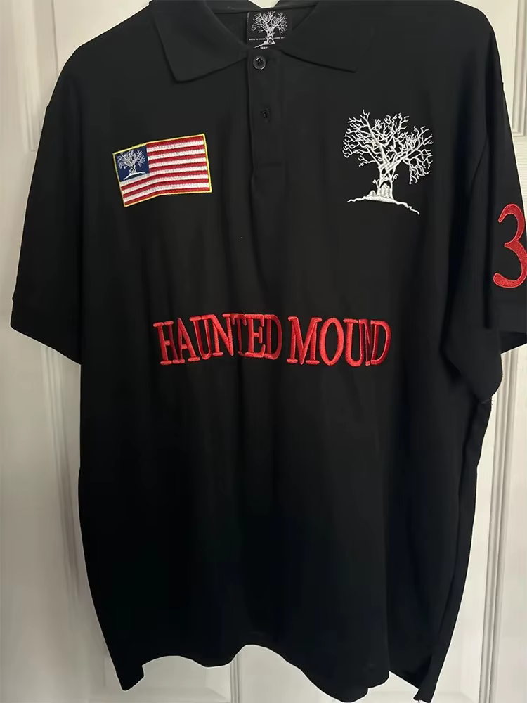 Polo américain rétro rue Hip Hop chemise à manches courtes Y2k décontracté broderie haut en coton vêtements de Baseball