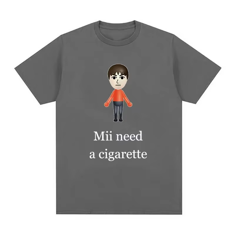 Drôle Mii a besoin d'une Cigarette T-Shirt hommes mode à manches courtes T-shirts salon de coiffure Quatuor jour