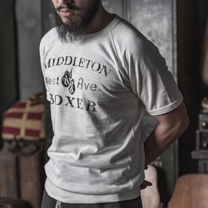 Bronson Raglan-Boxer à manches courtes pour homme