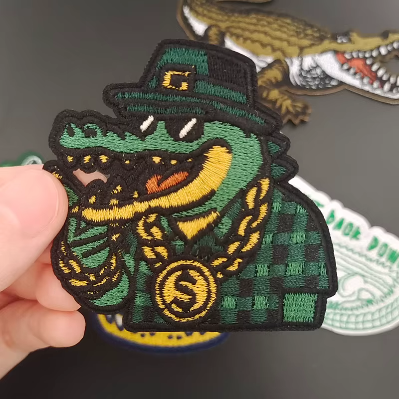 Patchs de badges brodés à repasser, animaux Crocodile de la floride créatifs, pour bricolage, T-shirt, chapeau, sac à dos, vêtements, autocollants appliqués
