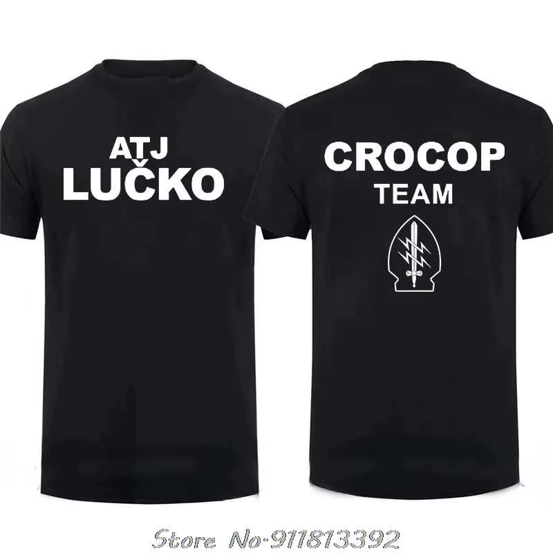 ATJ LUCKO-T-Shirt à Manches Courtes pour Homme, Vêtement Décontracté de Style Patinage Contre le Terrorisme, Unité Spéciale de la Force, Idéal pour le Fitness et l'Été