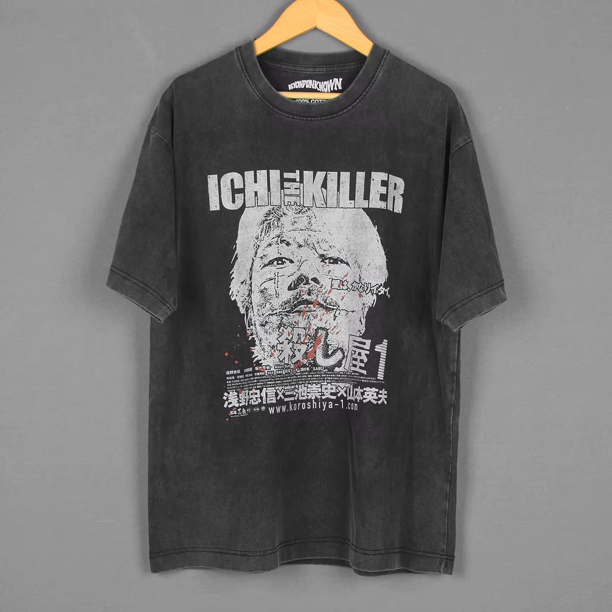 Mauvaise goût Ichi le tueur T-Shirt Takashi Miike film japonais froid FIsh Tetsuo Audition ample hommes manches courtes chemise rétro