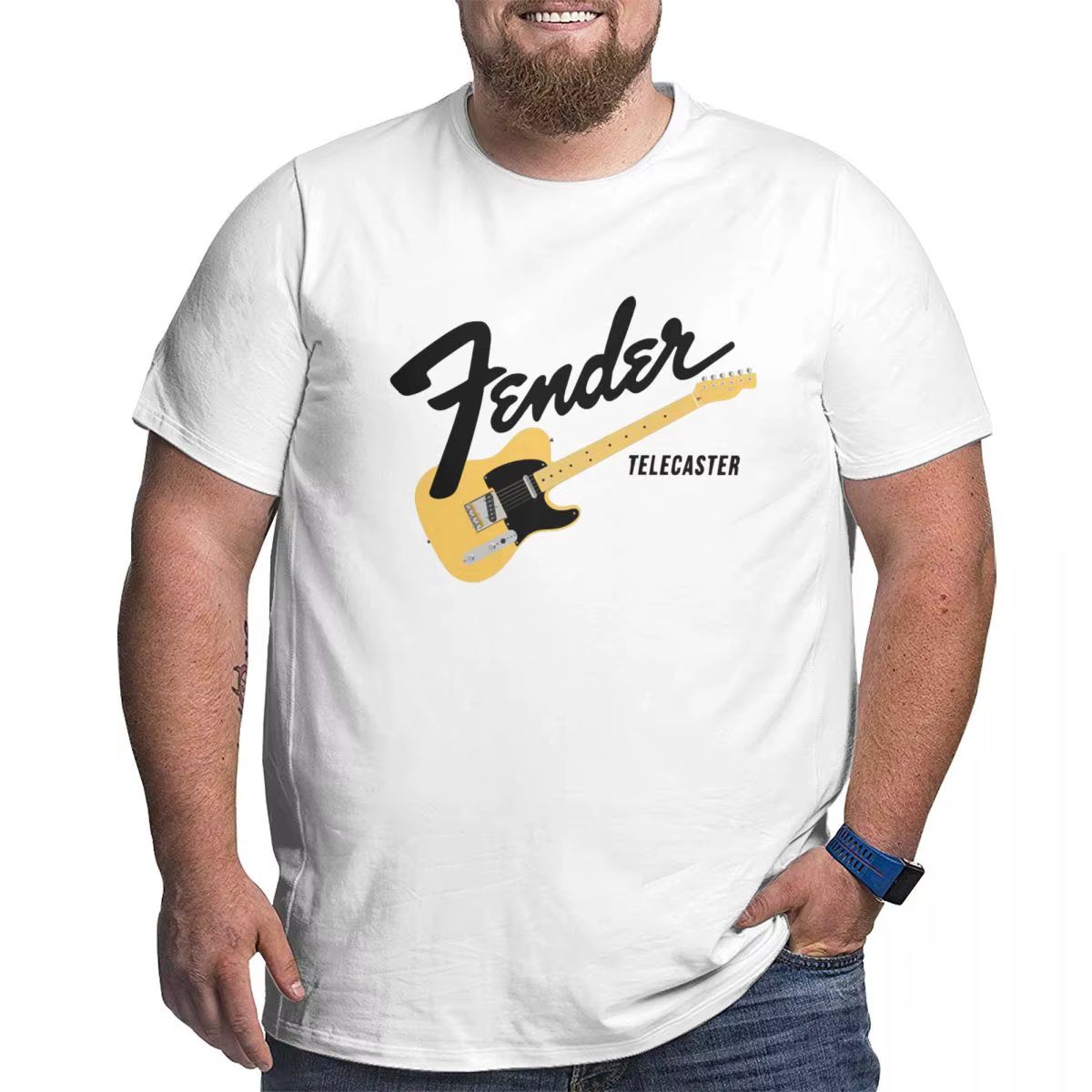 Fender Jimi Hendrix T-shirts vintage à col rond pour hommes et femmes