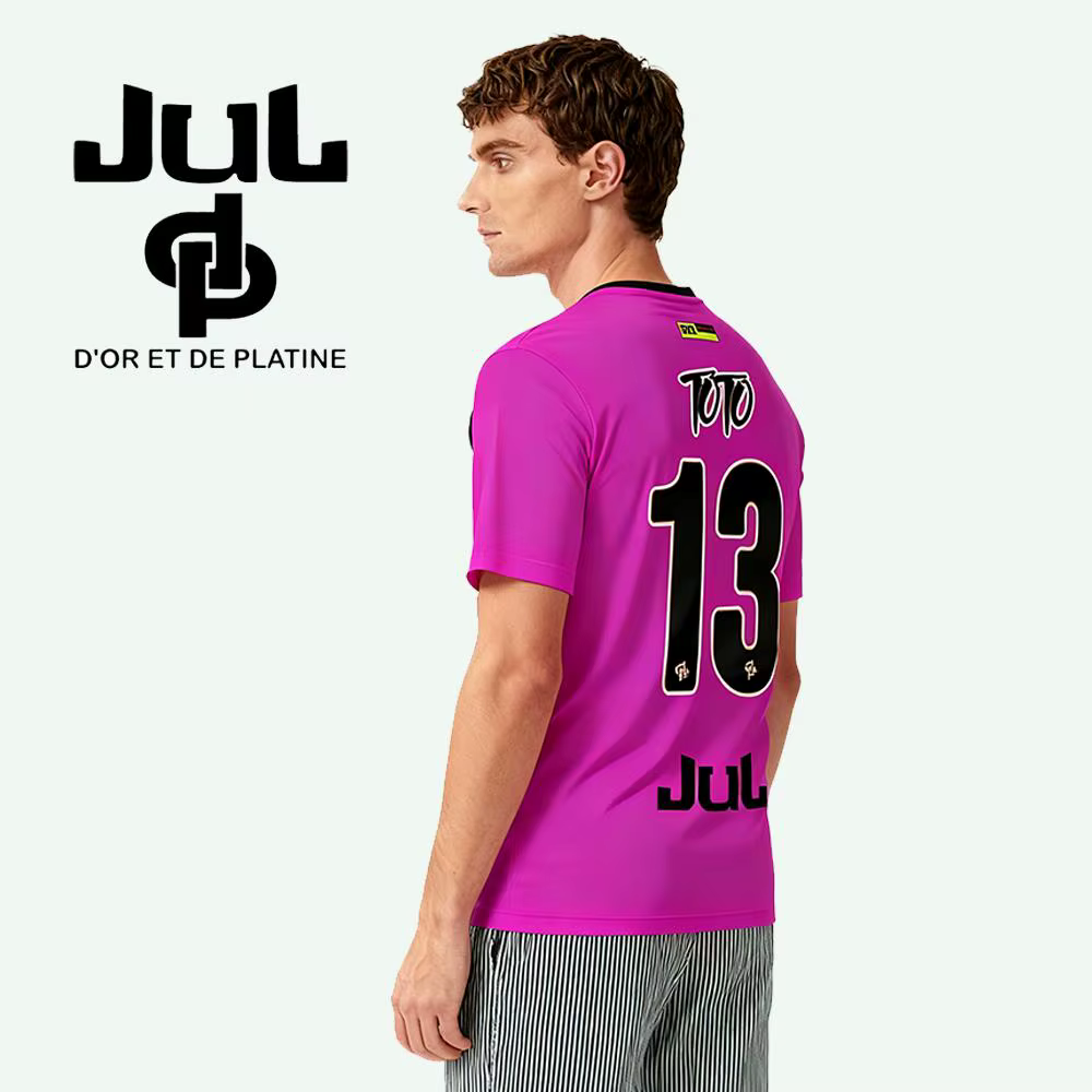 Nouveau JUL Marseille Rap maillot imprimé 13 organiser Hip Hop Football T-Shirt uniforme d'entraînement unisexe rose personnalisé Streetwear