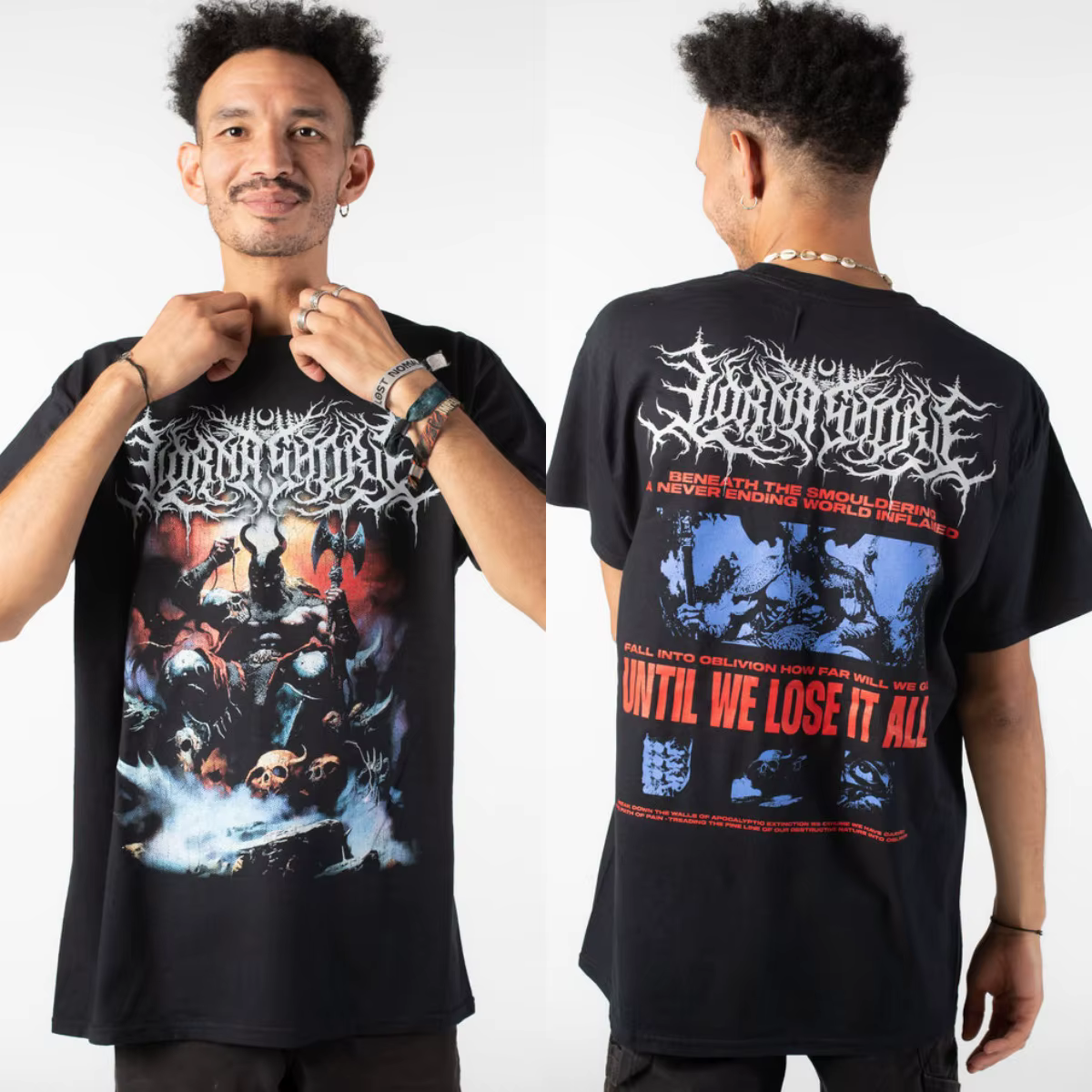 T-shirt en coton graphique rétro Lorna Shore