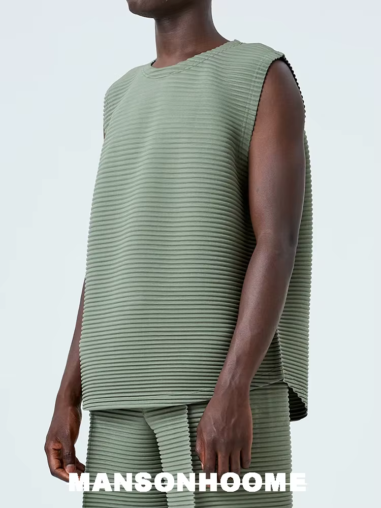 ATA YAKE-Haut Plissé à Col Rond pour Homme