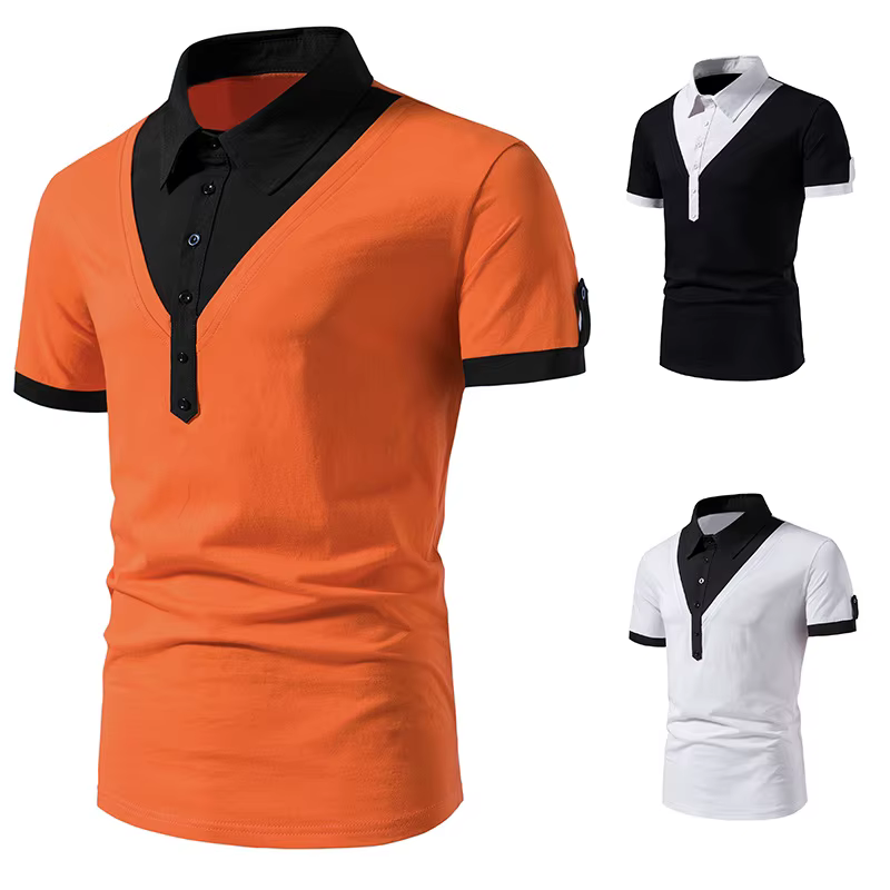 Polo décontracté à manches courtes pour hommes