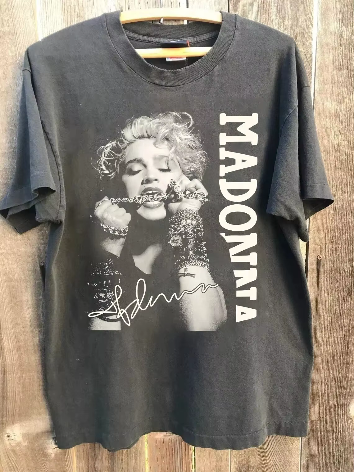 T-shirt Madonna Graphic Tour en coton anthracite