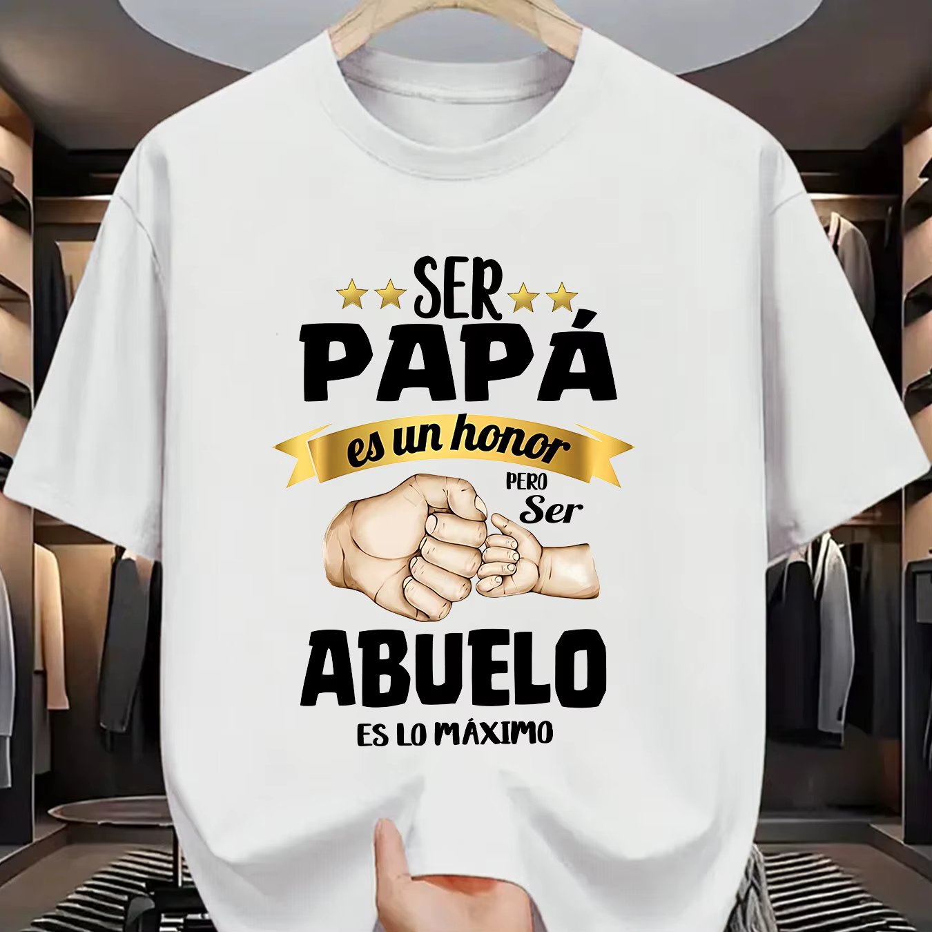 Grandpa Gift Spanish Graphic Tee Being a Father is an Honor T-shirt à manches courtes pour hommes