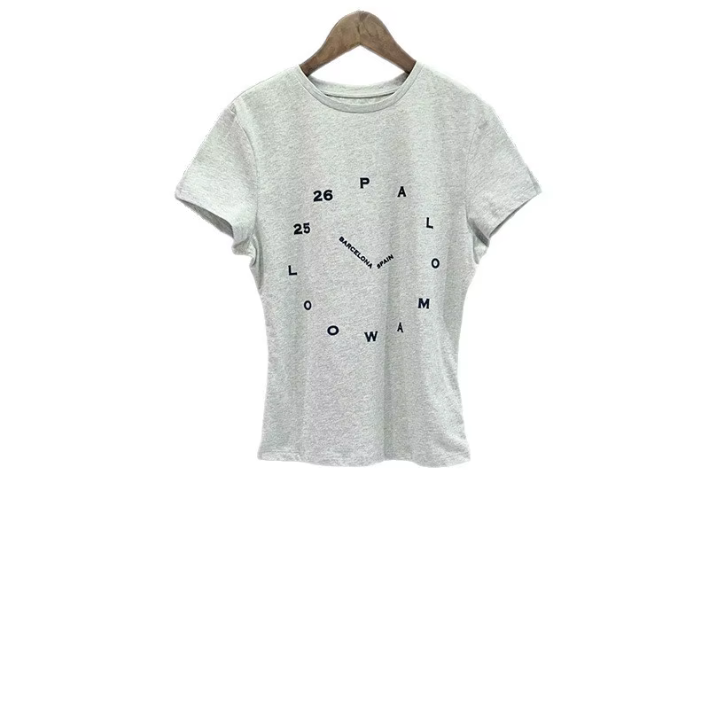 T-shirt tendance été 2026 à imprimé horloge floqué