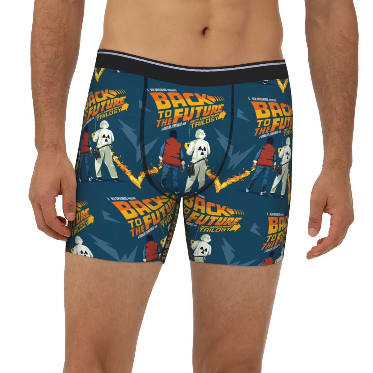 Boxer Long caleçon short retour vers le futur culotte hommes sous-vêtement confortable pour Homme Homme petit ami cadeaux
