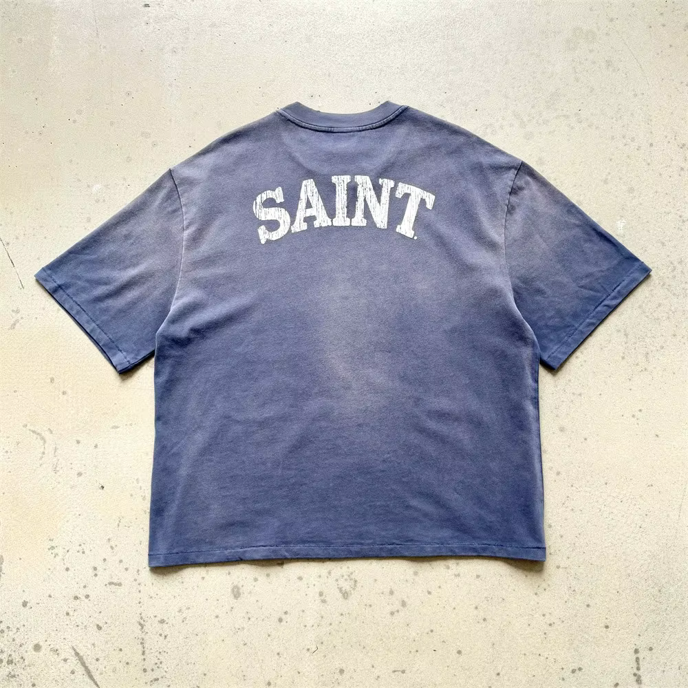 T-shirt en tissu imprimé Saint La Lumière vintage 2026 pour hommes et femmes