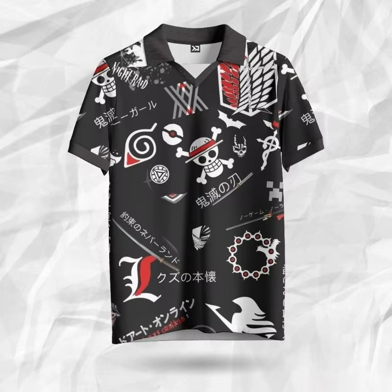 Polo One Piece Luffy Gear 5 Nika imprimé 3D intégral