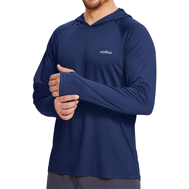 Sweat à capuche pour hommes Protection solaire UPF50 + T-Shirt à manches longues chemise de cyclisme à capuche séchage rapide respirant crème solaire UV chemises de pêche