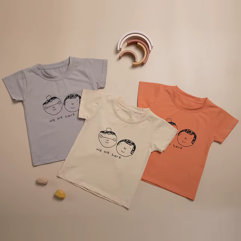 3 pièces T-shirts à manches courtes pour enfants pour garçons filles motif de dessin animé mignon hauts enfant en bas