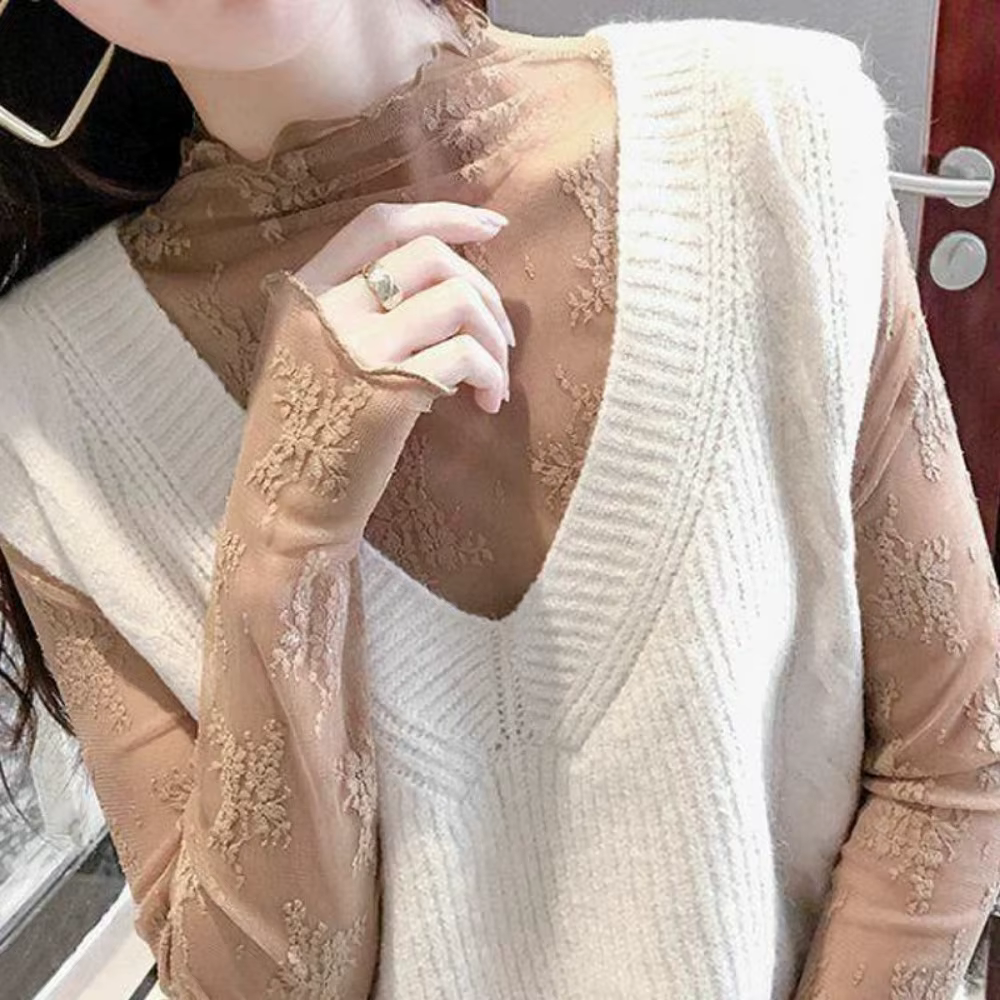 T-shirts en maille pour femmes à manches longues