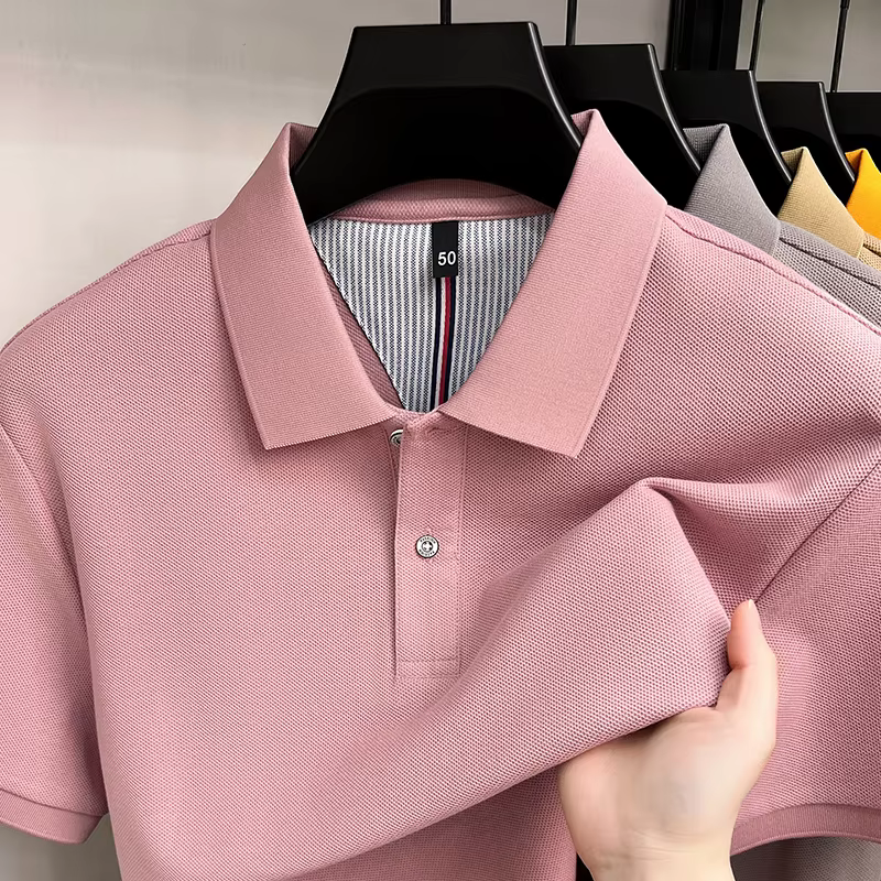100% coton de luxe chemise polo à manches courtes pour hommes nouveau classique simple couleur solide confort été respirant casual business T-shirt