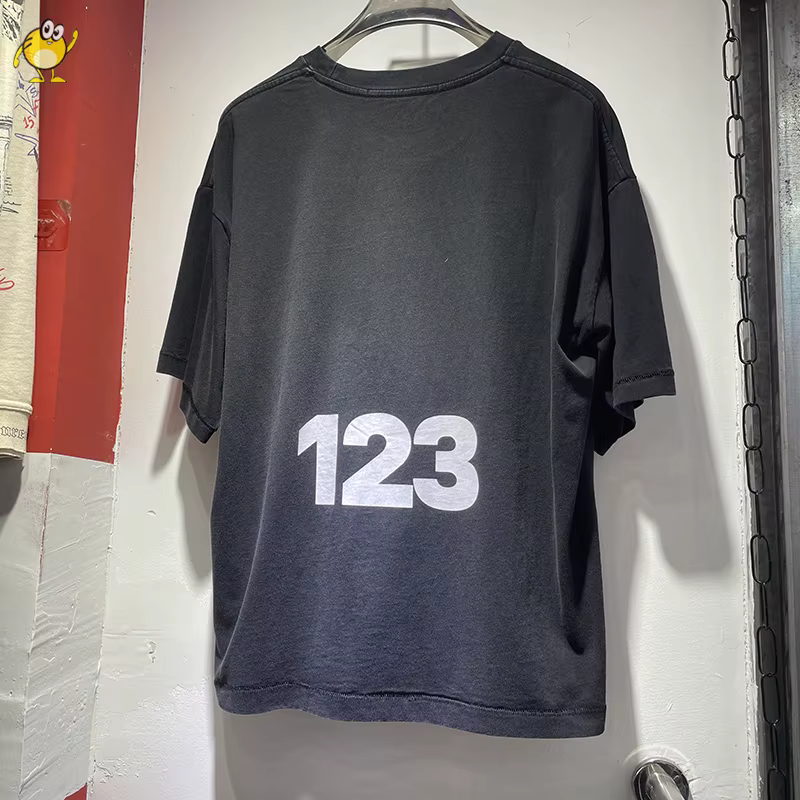 Vintage lavé RRR123 t-shirt hommes femme meilleure qualité ample Hip Hop mode classique tout-match décontracté à manches courtes