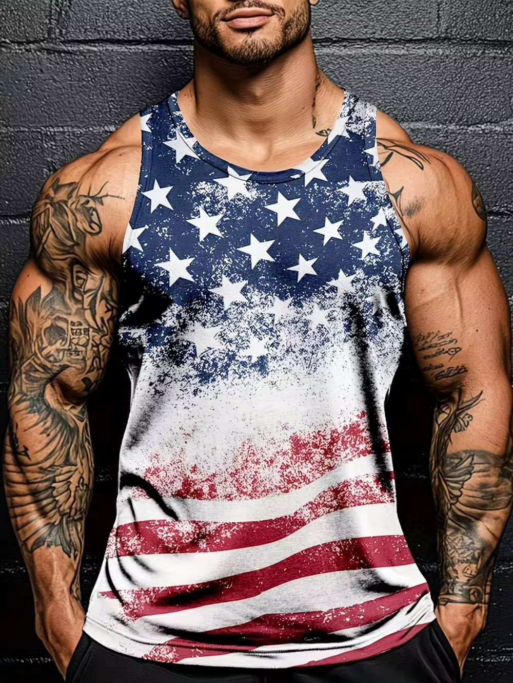 Débardeurs drapeau américain pour homme