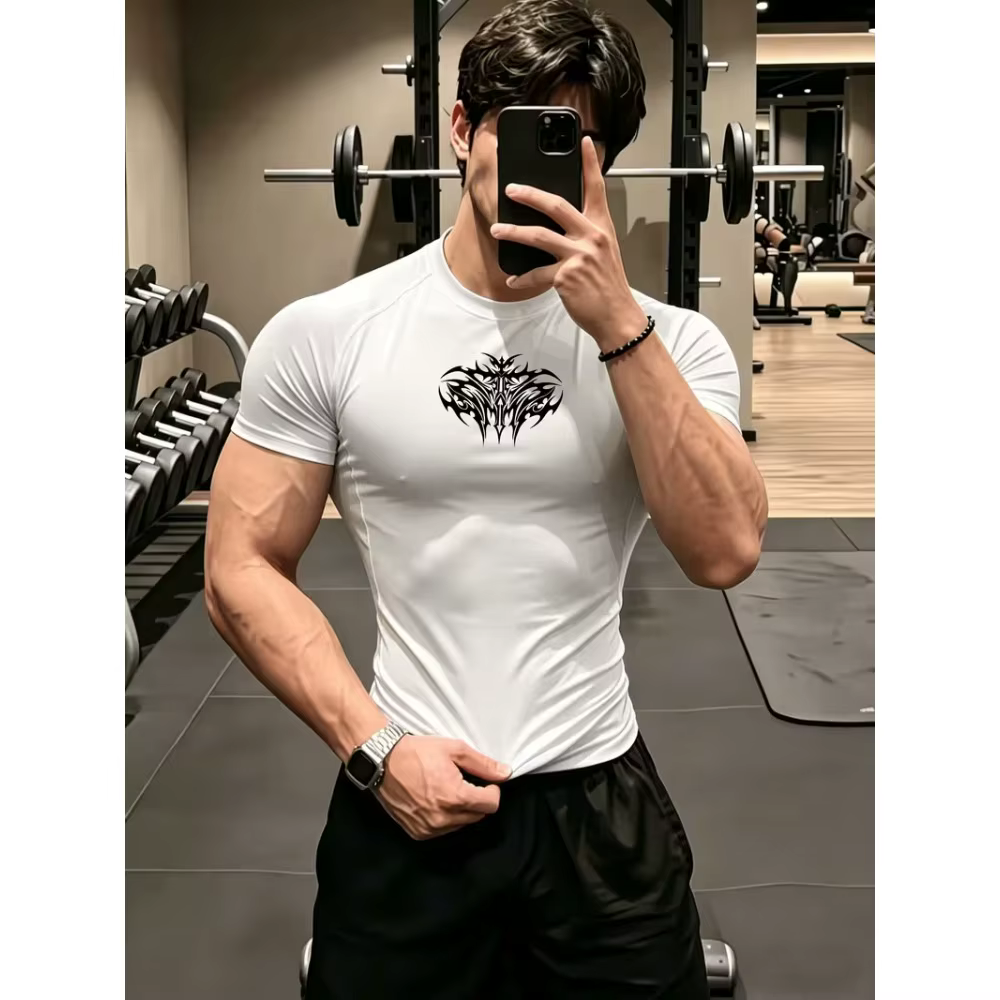 Nouveau T-shirt de sport ajusté pour homme