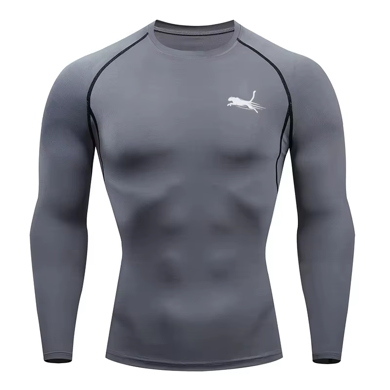 T-shirt de fitness à manches longues pour hommes
