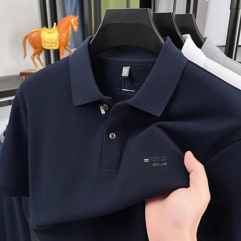 Polo homme d'affaires en maille nid d'abeille